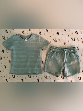 Colored Organics Short Sleeve Crew & Chris French Terry Shorts | Jade